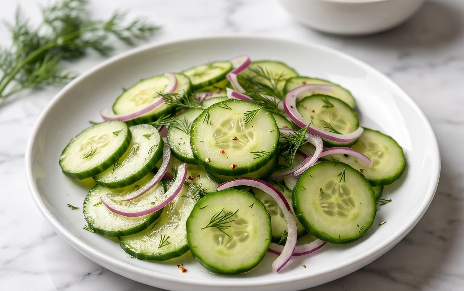 Salade Concombre Aneth Oignon Rouge Fraîche