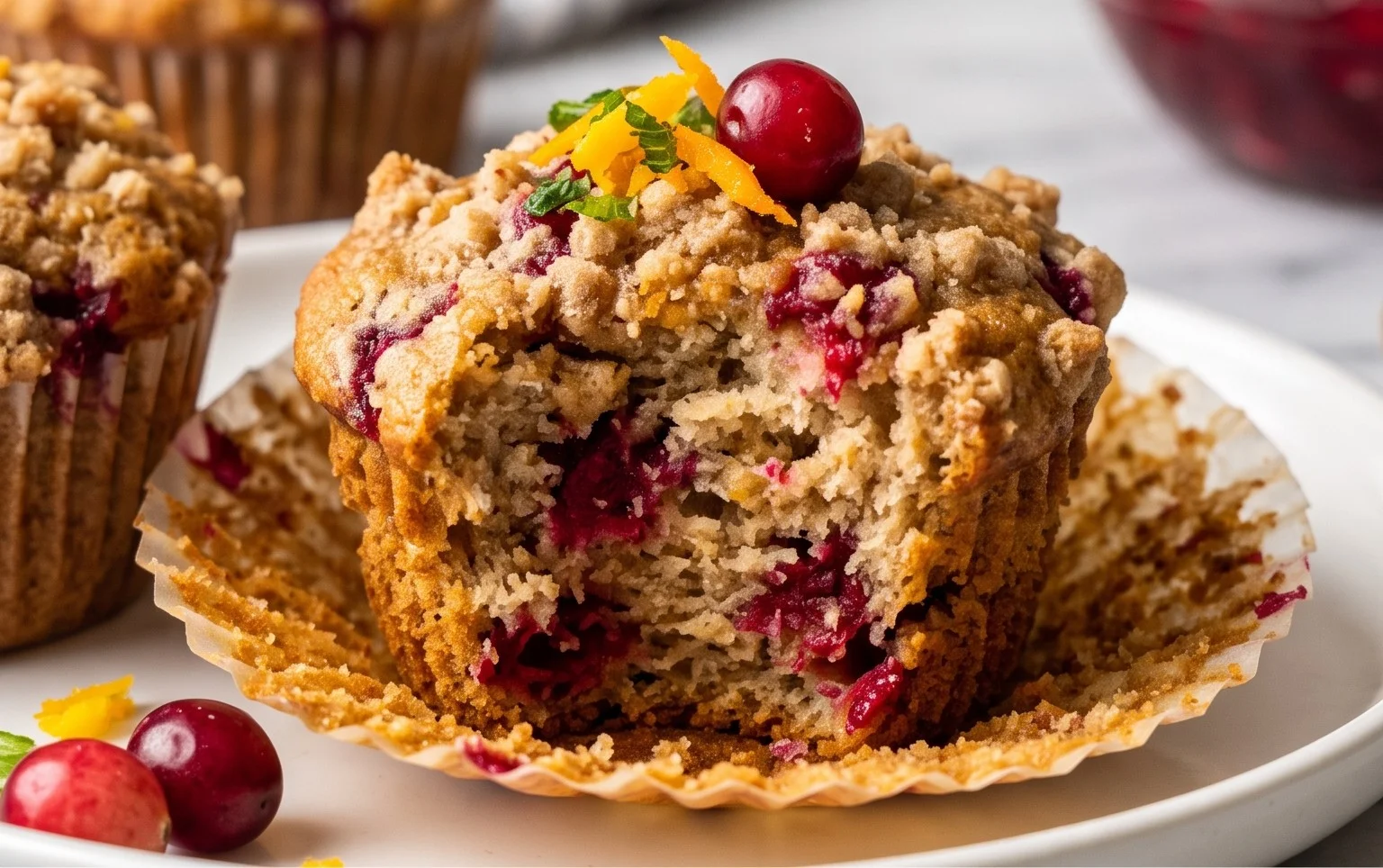 Leftover Cranberry Sauce Coffee Cake Muffins